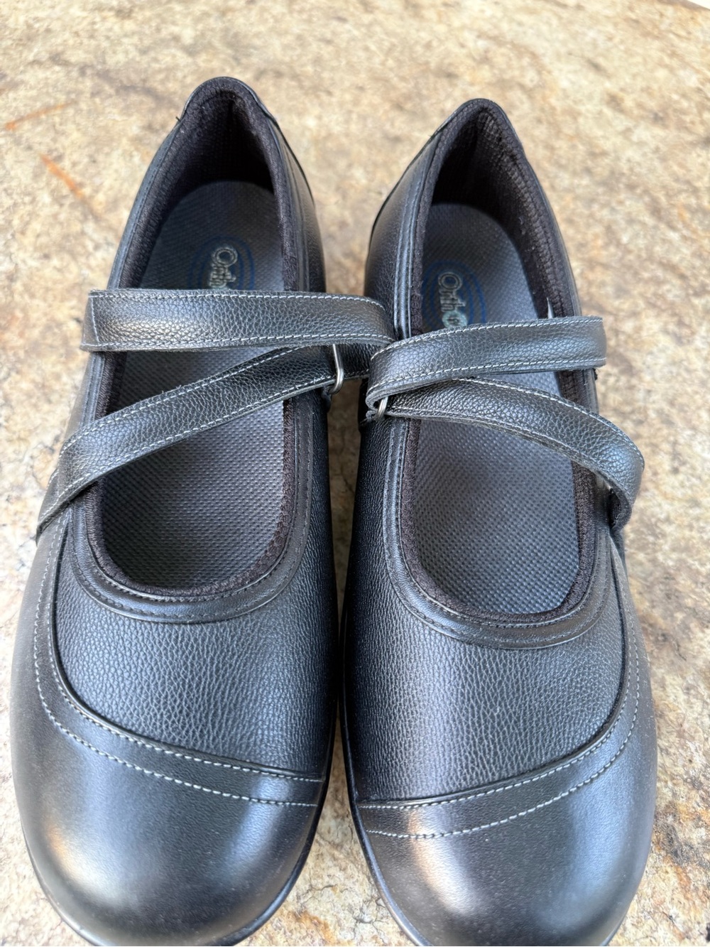 Women's Black Mary Jane Comfort Shoes in WIDE